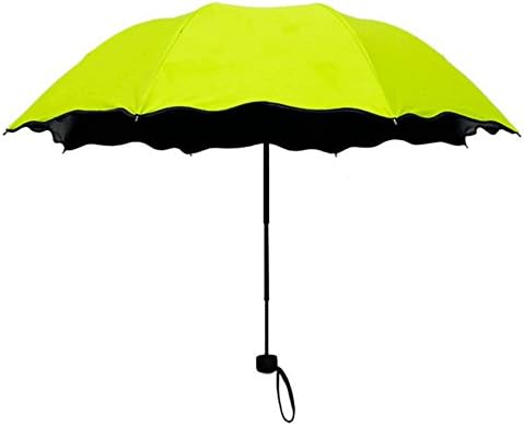 Small Pocket Folding Umbrella Magic Pencil Floating Flowers Ultra-thin Light Mini Umbrella Rain Women Umbrella for Men Sun Rain Gear Parasol JoGoi (Green)