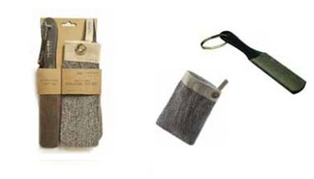 Hydrea London Exfoliating Brown Sisal Spa Mitt & Natural Pumice Foot File Duo - DUO3