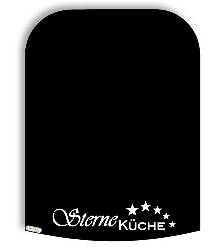 Stone4Slide Thermomix Gleitbrett, Rollbrett aus modernem Acryl-Glas Black mit Gravur "SterneKüche"