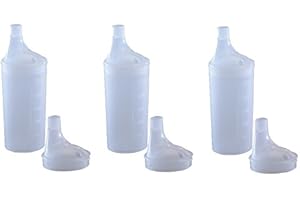 BAYLISS MOBILITY Plastic Feeding Cup with 2 LIDS - Adult Feeder Beaker with Large and Narrow spout - Hospital Mug. (3)