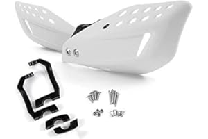 APEBAZY Protectores de Mano universales para Motocicleta Racing para Motocross, Motocross, Enduro, 22 mm (Blanco)