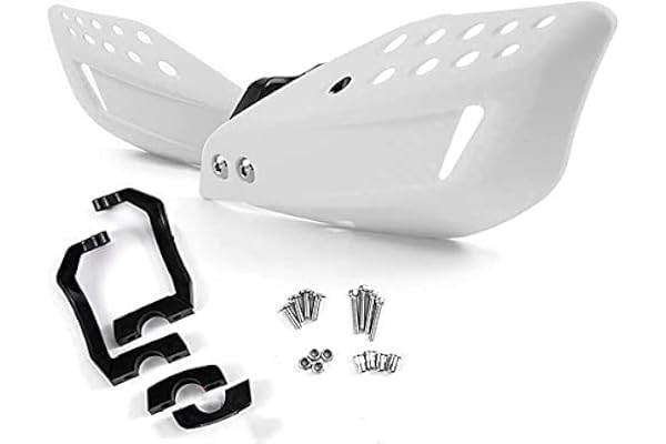 APEBAZY Protège-mains universels pour guidon de moto tout-terrain, VTT, motocross, enduro - 22 mm (blanc)