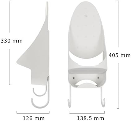 MYAMIA Wall Mount Iron Board Hook Holder Storage White Black Organizer Rack-White