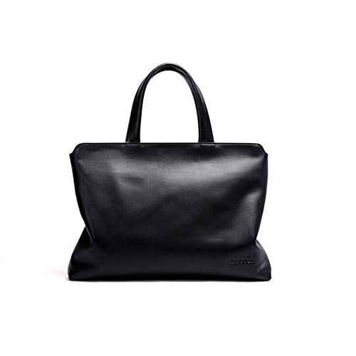 Preisvergleich Produktbild WHWH Handtasche Leder Herrenhandtasche Umschlagtasche Große Kapazität Aktentasche Brieftasche Handytasche Karte Paket Ipad Tasche, Schwarz,Black-OneSize