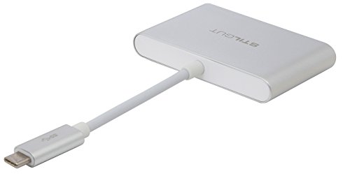 StilGut USB Typ C Multiport Adapter mit Ladefunktion, 3-Port USB 3.0 für Apple 12″ Retina MacBook und Chromebook Pixel, Silber - 2
