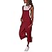Produktbild Damen Baumwolle Leinen Jumpsuit Yogogo Sommer Einfarbig Breites Bein Overall Lose Ärmellos Playsuits Hose Bodycon Lange Strampler Bodysuit Sexy 3/4 Sport Fitness Workout Slim Fit Leggins Sporthose