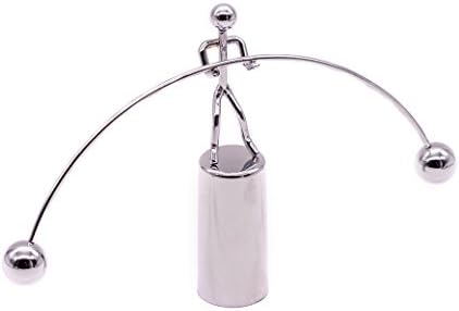 JLER Balance Balls Swing Rocking Fellow Iron Man Villain Tumbler Balance Mobile Office Decoration (L-Silver)