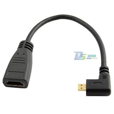 15 cm HDMI Buchse Auf Micro Stecker 90¡ã Rechts gewinkelt 1080P Adapterkabel HDTV - 2