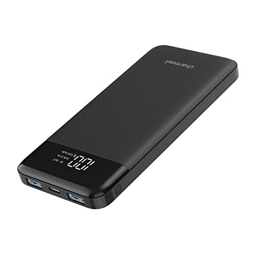 Batterie Externe 10000mAh Ultra Slim,?Modèle Dernier? USB C Power Bank avec Ecran LED, Charge Rapide 5V/3A Batterie Portable Compacte Compatible avec iphone 6s/6/7/x Samsung Huawei