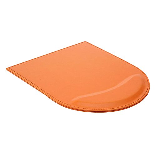 Preisvergleich Produktbild PU Leder Mauspad mit Handgelenkauflage, Cuitan Anti-Müdigkeit Handauflage Handgelenkstütze Unterstützung Mausmatte Wrist Rest Mouse Pad für Computer und Laptop in Arbeit, Studium, Gaming - Orange