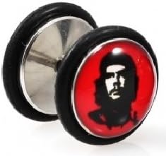 SINGLE Che Guevara Fake Ear Plugs Image Piercings Expander Stretchers Acrylic