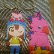 Digimon Sora Biyomon Bundle Keychains Anime 2x Keyring Keychain Double Sided PVC Anime Premium