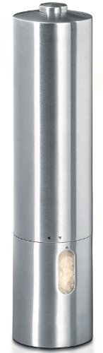 Edelstahl Pfeffer oder Salzmühle,Mahlgrad grob-fein, Gewürzmühle, Bedienung durch Knopfdruck