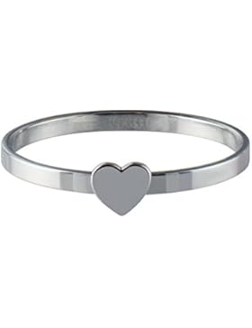 Quiges Edelstahl Stapelring Füllring Herz 2mm Höhe (verschiedene Ringgrößen und -farben)