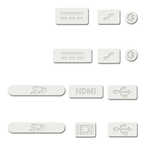 kwmobile 12in1 Set: 12er Staubschutz Set für Apple MacBook Pro 13″ 15″ Retina / Air 11″ 13″ (ab Mitte 2011) – Staubschutz Stecker Zubehör Dust Plug in Weiß - 3