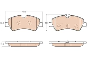 TRW GDB1968 Pastillas de Freno Juego de 4 para Ford Transit Custom V362 Autobús (F3) 2012 - Eje Trasero y otros vehículos