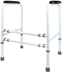 HJHY® Toilet frame, Carbon steel White paint Free installation Booster frame Guardrail Bathroom Toilet Regular Sucker plate Base fixed Anti-slip antibacterial ( Color : Regular )