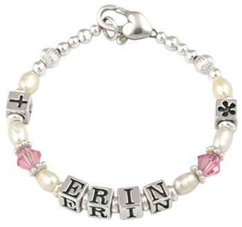 Personalised Girls Baby Christening Bracelet, Christening Jewellery, Baptism Gift for Girls