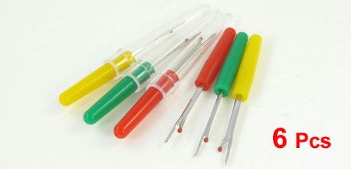 sourcingmap® 6 Stück Grün Gelb Rot Kunststoffgriff Nähen Stichfaden Unpicker Nahttrenner - 2