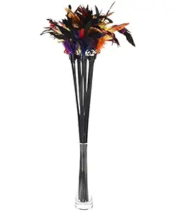 Gojira /Pets/ Cats Teaser Toy Plastic Pole Feather Cat Teaser Stick Interactive Cat Playing Toy Teaser Stick (Color May Vary) - 1 Pcs.