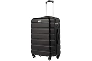 COOLIFE - Maletas de Viaje Maleta de Viaje Grande Trolley Maleta 93L ABS (77 x 54 x 30) Equipaje de Manocon Cerradura TSA y 4 Ruedas (Negro, Grande (L))