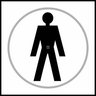Gentlemen graphic Taktyle Braille Sign 150 x 150mm