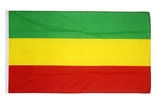 Fahne / Flagge Äthiopien ohne Wappen, Rasta + gratis Sticker, Flaggenfritze®