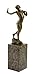 Produktbild Kunst & Ambiente Kleine Akt Bronzefigur - Junge mit Steinschleuder - signiert Milo - Statuen kaufen - 100% Bronze - Erotik Akt