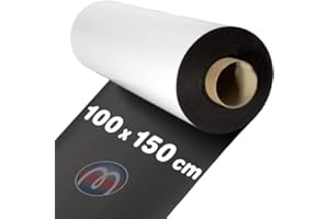 MAGNOSPHERE Feuille magnétique Caoutchouc aimanté BLANC MAT - 0,8mm x 1m x 1,5m - Plaque aimantée - Aimant flexible blanche imprimable - repositionnable sur toutes surfaces métaliques - Non effaçable