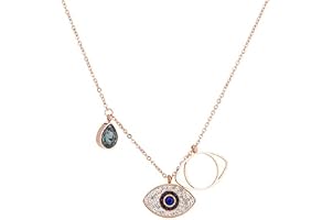 Blessaro European and American SWAROVSKI Style Evil Eye Necklace Titanium Steel Rose Gold Plated Clavicle Chain