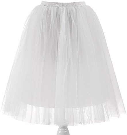 FNKSCRAFT® 5 Layers Knee Length Tulle Petticoat vintage 50s Petticoats Short Skirts for Women halloween skirt 25 colors