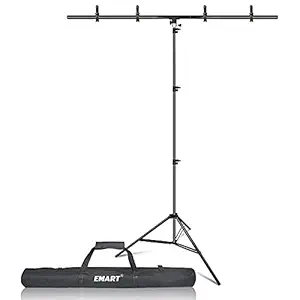 EMART T-Shape Portable Background Backdrop Support Stand Kit 5ft Wide 8.5ft Tall Adjustable Photo Backdrop Stand with 4 Spring Clamps