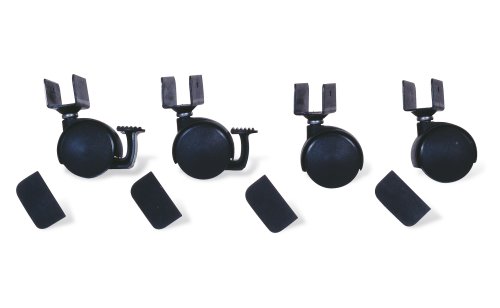 Pinolino Castor Set with U-Shaped Adapter (Black, 4-Piece)