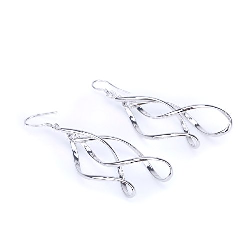 Butterme Damen Schmuck, 925 Sterling Silber Ohrring Doppel Marquise Loops Design Ohrringe, Damen Geschenk - 4