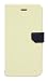 Produktbild Fenice Diario 1+1=3 funktionale Klapptasche mit Magic Tape Halterung, Magnetverschluss, Fächer, Standfunktion & transparentem Cover für das Apple iPhone 6 / 6S -ivory/navy blau