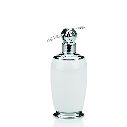 Kela 20781, Seifenspender, Keramik/ Edelstahl, 20 cm, 450 ml, Scarlett, Weiß