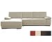Produktbild Cavadore3053  Ledersofa Corianne mit Schlaffunktion / Echtleder-Ecksofa in modernem Design / Inkl. beidseitiger Armteilverstellung, Longchair links und Bett / Größe: 282 x 80 x 162 (BxHxT) / Bezug: Echtleder weiß