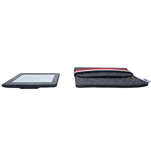 Jiajun Kindle Paperwhite Hülle Case Filz für Amazon neue Kindle Paperwhite 1/2/3 und Kindle Fire HD 6 Verschluss mit Gummiband (Schwarz) - 4