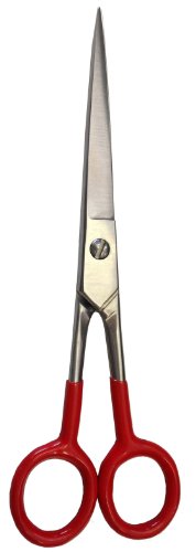 Beard Trimming Scissors and Moustache Grooming Scissors Extremely Sharp 6.5 Inch Red Handle Sandbros