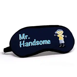 Indigifts Valentine Gift Mr. Handsome Quote Printed Blue Eye Mask 7.8X3.3 inches - Valentine Day Gift, Valentine Gift For Boyfriend, Boyfriend Gifts, Love Gifts For Boyfriend