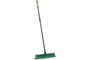 JVL Outdoor Soft Bristle Broom with Telescopic Handle, Green, 20-103, One Size