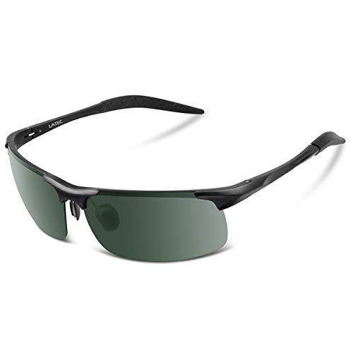 LATEC Gafas de Sol de conducción polarizada, Gafas de conducción para Hombres Gafas Deportivas Gafas de Golf de Pesca con Estructura metálica y protección UV400