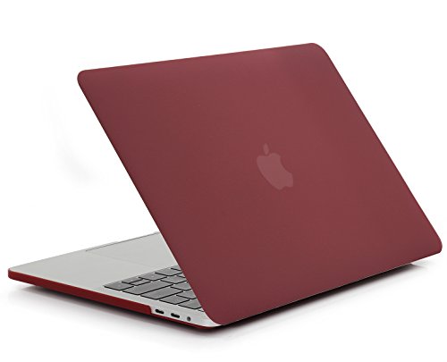 MacBook Pro 13 Hülle 2016 Touch Bar, iNeseon Ultra Slim Plastik Hartschale Tasche Cover snap on Schutzhülle Schale mit US Weinrot und EU Transparent Silikon Tastatur-Abdeckung Schutzhülle für Neueste Apple MacBook Pro 13 Zoll mit Touch Bar A1706, Weinrot - 3