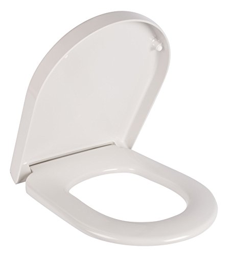 WC-Sitz Deluxe weiß | Toilettensitz | WC-Brille aus Duroplast-Kunststoff | Soft-Close-Absenkautomatik | Edelstahl-Scharnier | Top-Fix | Take-Off | Klodeckel | Toiletten-Deckel - 7