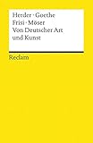 Image de Von Deutscher Art und Kunst: Einige fliegende Blätter (Reclams Universal-Bibliothek)