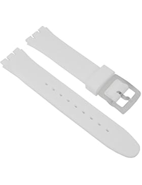 Minott Ersatzband Uhrenarmband Silikon Band Weiß passend zu Swatch Uhren Gent 17 mm 27177