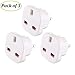 Produktbild Travel Adapter UK auf US  jring 3 Pack UK zu USA-Stecker-Adapter passend für USA, Kanada, Mexiko, Thailand und mehr (2 Pins/weiß)