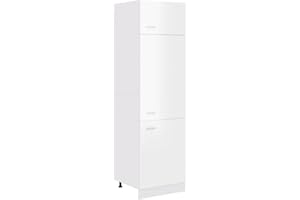 vidaXL Kitchen Cabinet Furniture Dining Room Equipment Storage Side Cabinet Cupboard Buffet Organiser Stand Sideboard High Gloss White Chipboard