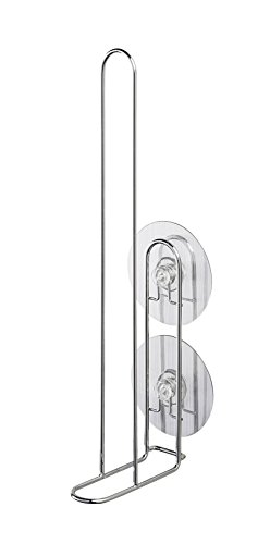 WENKO 22209100 Static-Loc Wand-Ersatzrollenhalter Osimo – Befestigen ohne bohren, Stahl, 8 x 33 x 11 cm, Chrom - 2