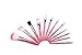 Glow 12 Makeup Brushes Set in Pink Crocodile Leather Design Case